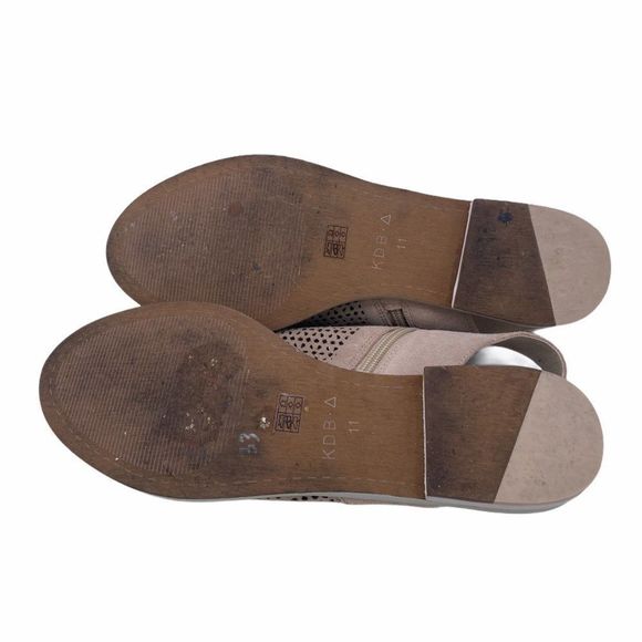 Kelsi Dagger Brooklyn Seneca Sandals Beige Suede Perforated Open Toe Slingback - Picture 6 of 7